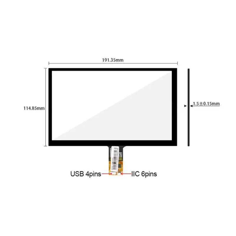 Innolux 8 Inch 50 Pin LCD Screen Display Panel INNOLUX AT080TN64 Replacement Part 800x480 With Touch Digitizer For Camera Car Na