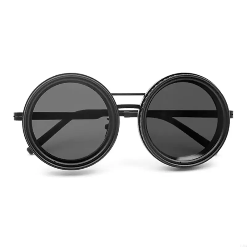 

J0MA Classical Round Steampunk Sunglasses UV400 Unisex for Everyday Use