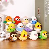 Moe Bird Series Building Blocks Model Cartoon Cute Parrots Sparrows Animal Assembly Bricks Home Decoration Toy Gift For Kid Girl