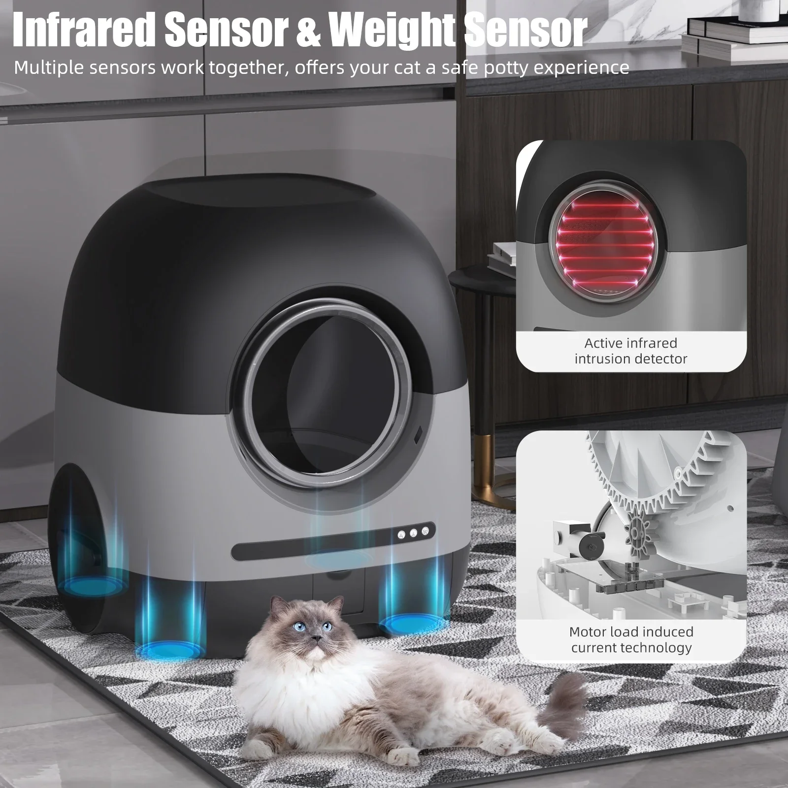 Automatic Cat Litter Box Closed Sandbox Self-cleaning Smart APP Control Toilet Potty Cat Electronic Pet Supplies