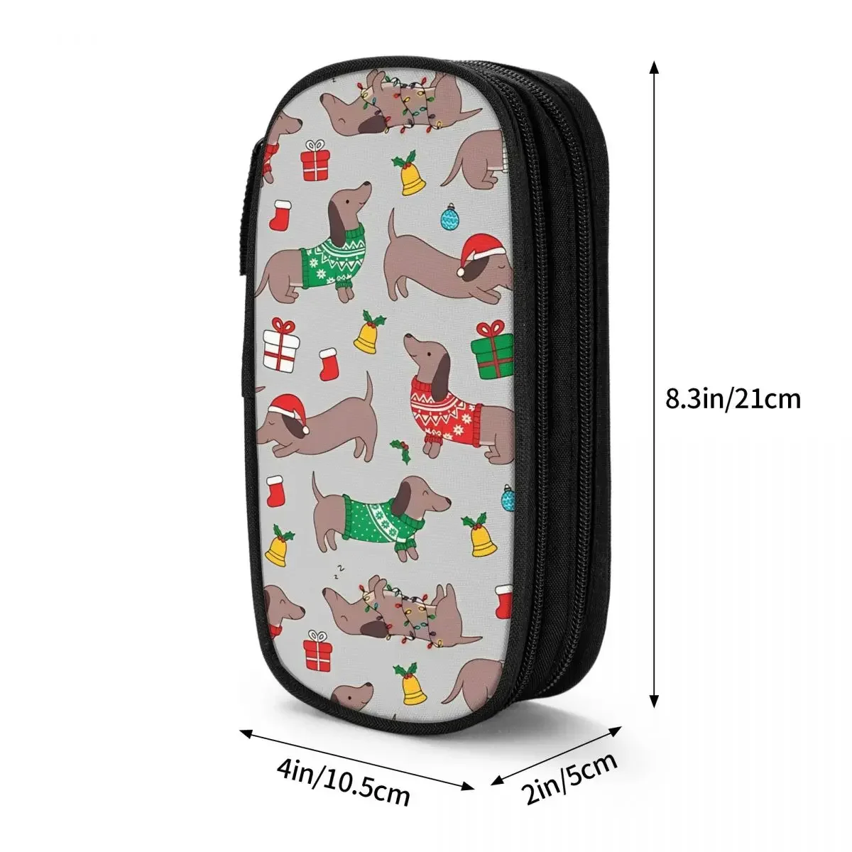 عيد الميلاد سترة الكلب الألماني مقلمة مقلمة جميلة صندوق القلم أكياس طالب تخزين كبير اللوازم المدرسية هدية صندوق رصاص #6