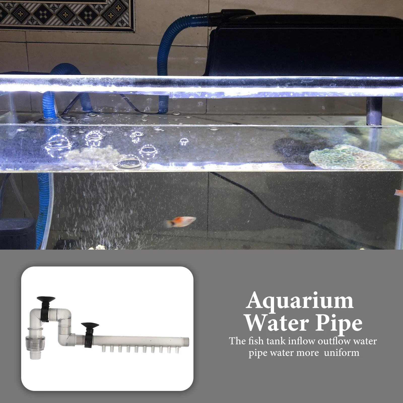 

1 set Water Outflow Tube For Fish Tank Aquarium Supplies Replacement Plastic Tube Durable Abs Material Lightweight Water Flow
