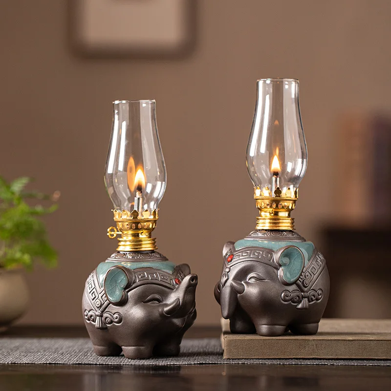 Traditional Ceramic Butter Oil Lamp，Home Atmosphere Decoration Lamp，The Buddhist Temple Enshrines oil lamps,