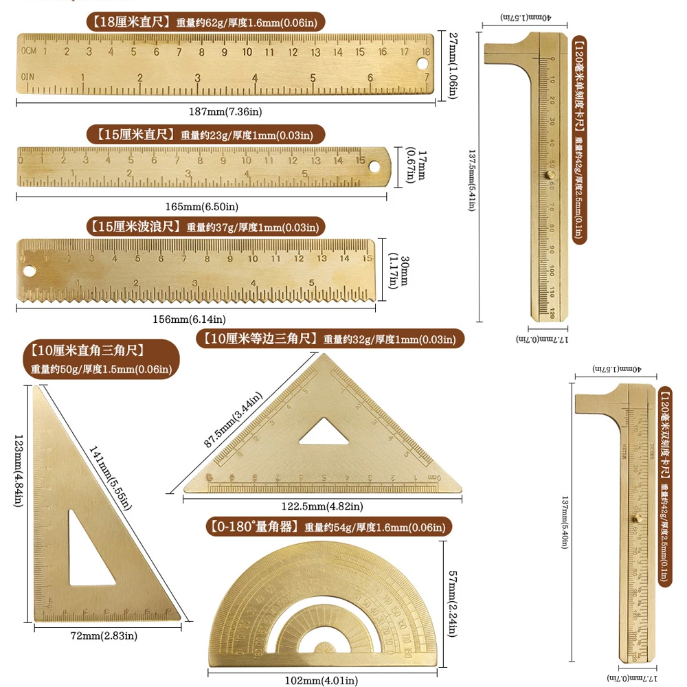 Vintage Brass Triangular Ruler - Travel Accessories Drawing ulasan dan harga