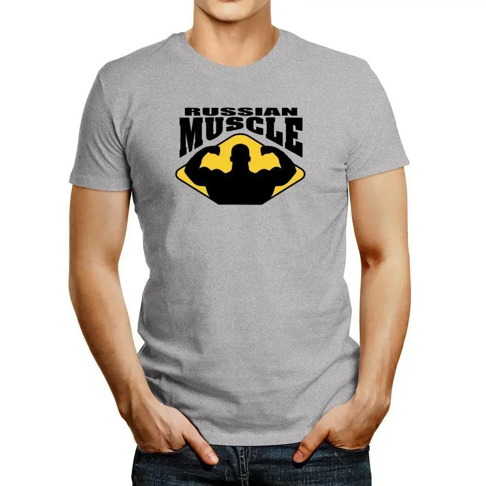 

Russian Muscle T-shirt Men's 100% Cotton Casual T-shirts Loose Top Size S-3XL
