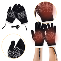 Winter USB Rechargeable Heated Gloves Touchscreen Warm Knitted Gloves with Snowflake Design for Cold Weather Outdoor Sports Dail