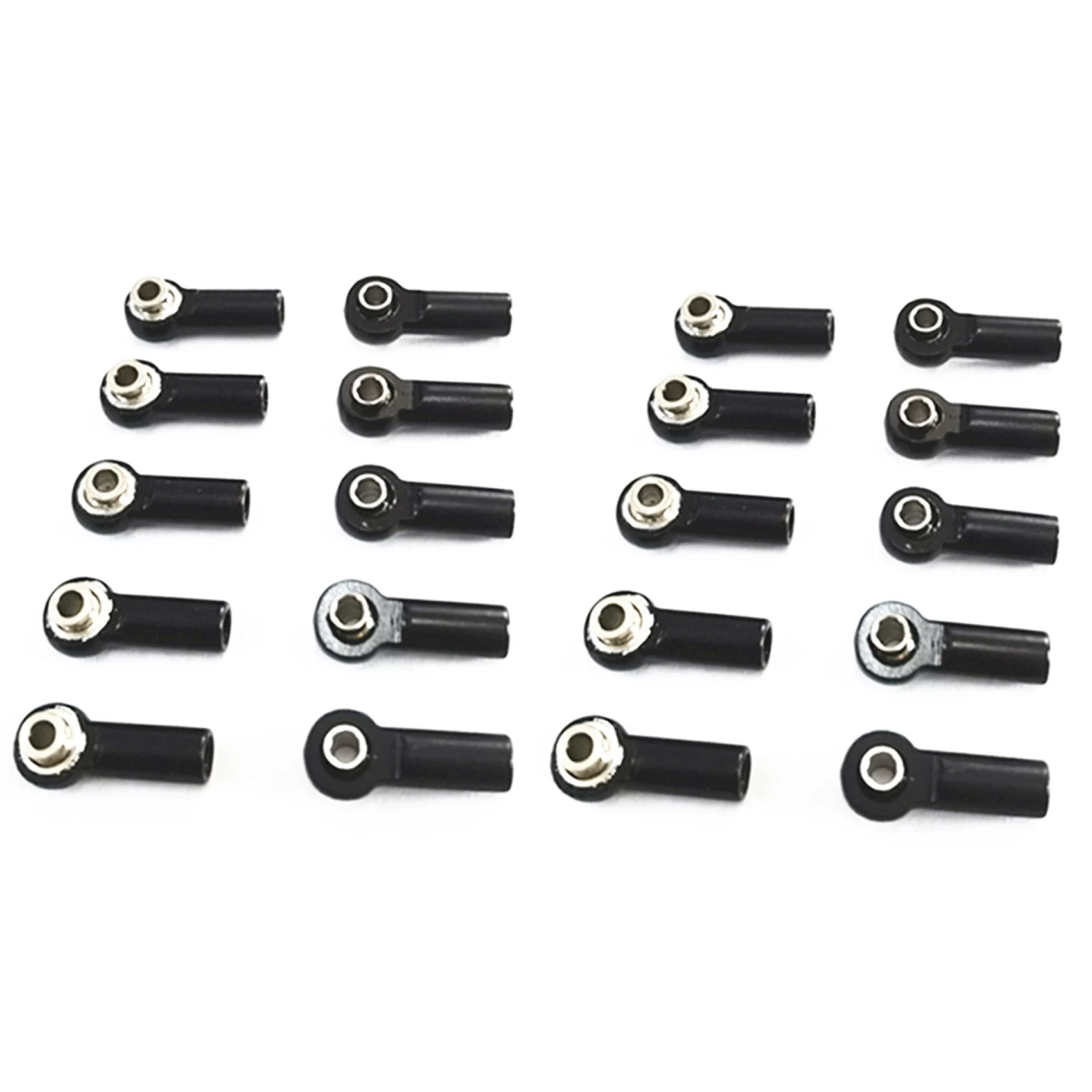 ABJL-20 Stuks Metalen M2.5 Link Spoorstangeind Kogelgewricht Voor Wltoys A959 12428 144001 WPL C24 MN D90 MN99S RC Auto Onderdelen, Zwart