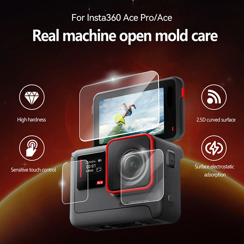 กระจกนิรภัยสำหรับ Insta360 Ace Pro ฟิล์มป้องกันเลนส์สำหรับ Insta 360 Ace Pro อุปกรณ์ป้องกันรอยขีดข่วน