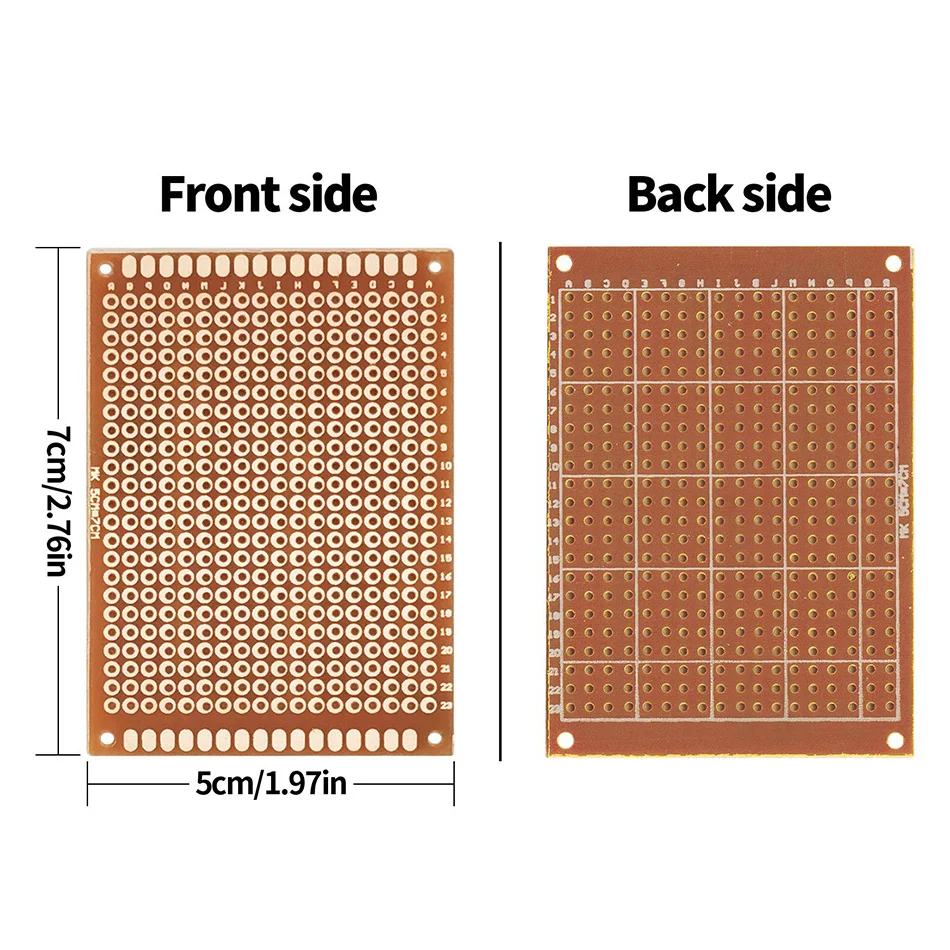 20PCS/Lot Universal PCB Board 50x70 mm 2.54mm Hole Pitch Prototype Paper Printed Circuit Panel 5x7 cm Single Sided Board