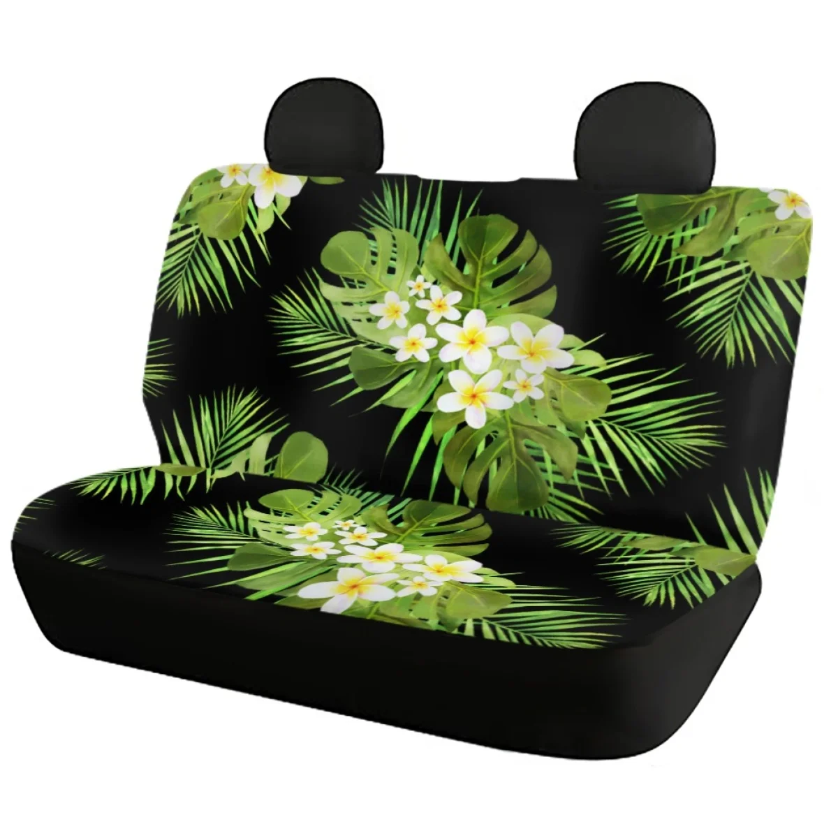 Frangipani Palm Tree Durable Car Seat Cover Sets for Women Easy Clean Cars Seat Cushion Elastic Full Set Vehicle Seat Protector