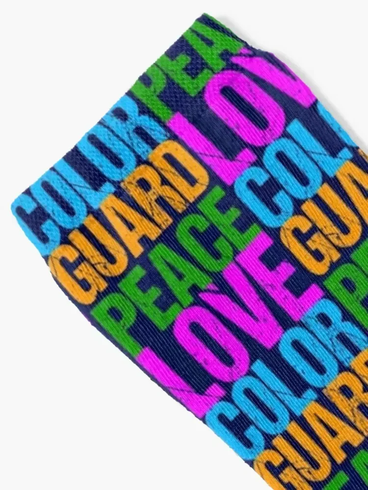 Peace Love Color Guard Socks aesthetic Rugby Socks Men Women's