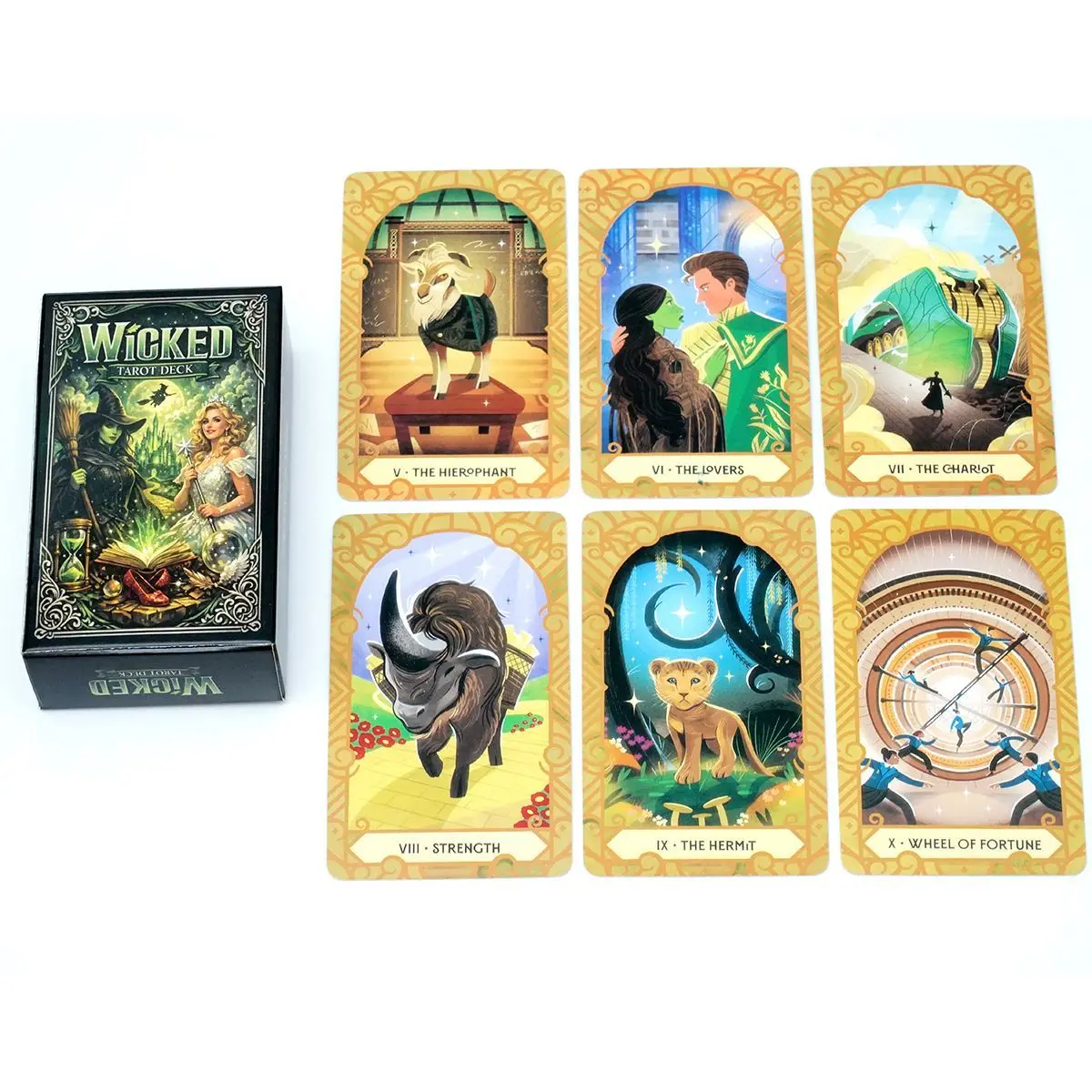 Wicked Tarot Deck - Jeu de tarot traditionnel complet de 78 cartes, cartes de divination sur le thème de la fantaisie pour débutants et collectionneurs