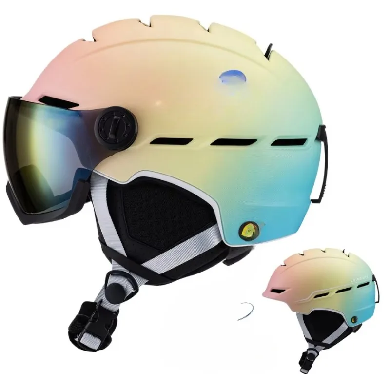 

New faded color logo ski helmet high quality winter ski helmet snowboard custom ski helmet