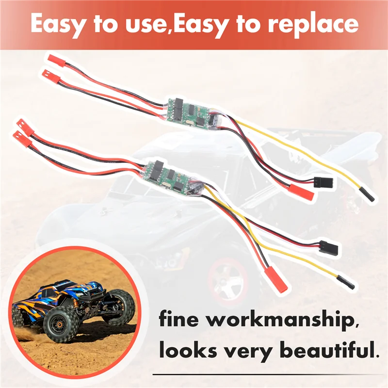 FBIL-양방향 양방향 브러시 Esc 2S-3S Lipo 5A Esc 속도 제어 Rc 모델 보트/탱크 130 180 브러시 모터, 2PCS