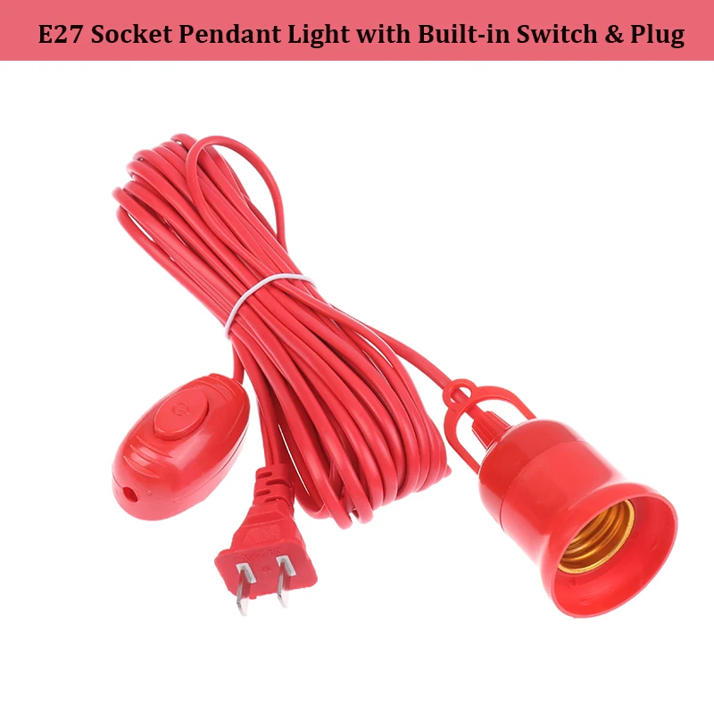 

Pendant Lamp Holder E27 Bulb Socket with On/Off Switch & Plug 3/5/8/10m Extension Cord 〔2025E〕