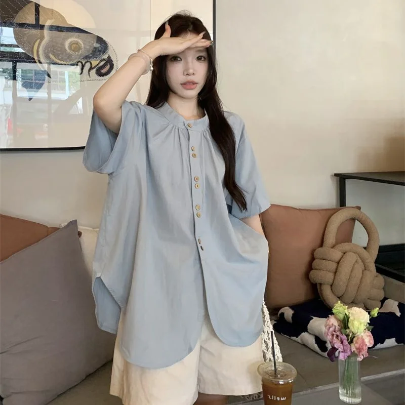 

plus Size 300 Pou Women's irt round Ne ort Sve Loose Fit Summer Versatile Korean Sle Office Commute Casual Wear