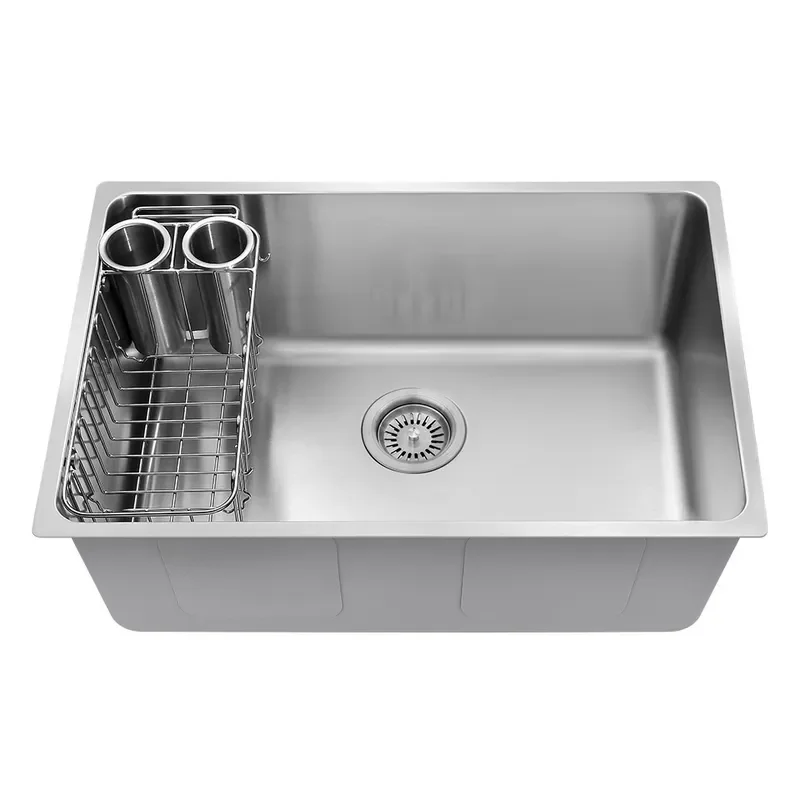for 304 Stainless Steel Kitchen Sink Brushed Large Single Bowl Stretch Basin Vegetable Washing Star Design SUS304 Tank