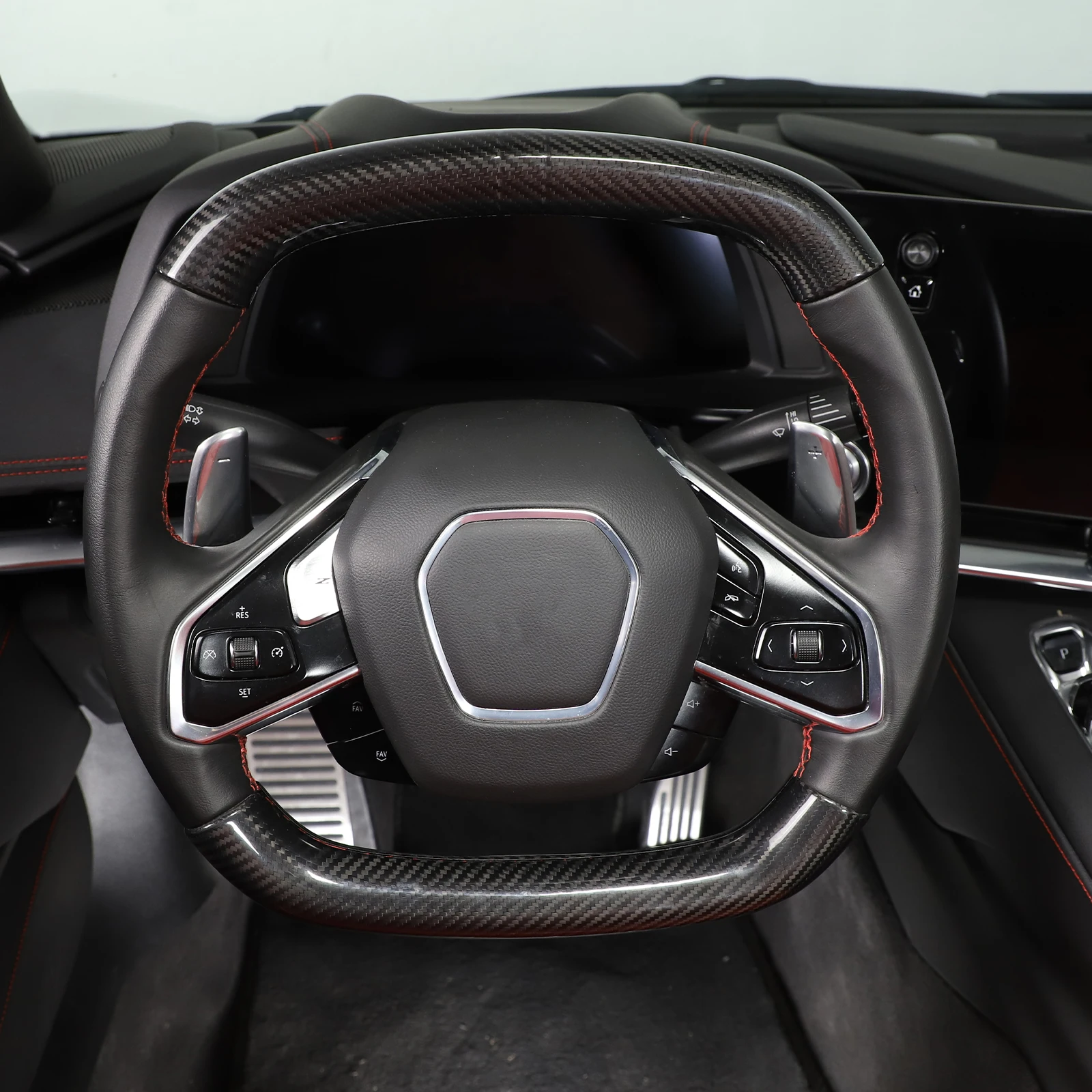 For Chevrolet Corvette C8 2020-2024 Real Carbon Fiber Interior Kit Dashboard Console Gear Shift Panel Cover Trim Stickers