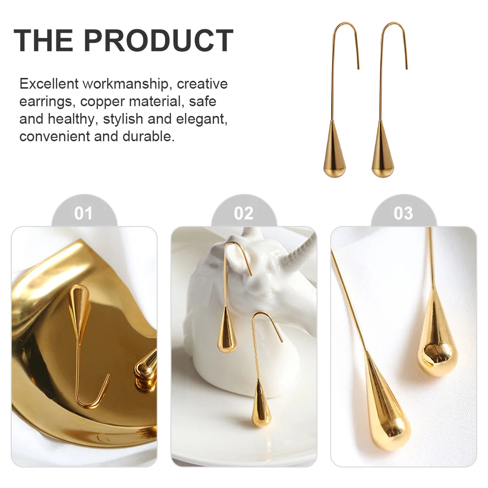 

1 Pair Stylish Drip Earrings Women Fashion Jewelry Gift Copper Ear Drops Chic Dangle Earring Pendant Decor Accessory