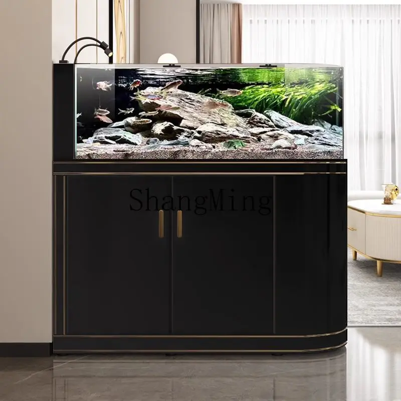 CL Light Luxury Curved Screen Stream Tank Ecological Landscaping Wild Aquatic Plant Tank Ultra-clear Glass Fish Tank Aquarium
