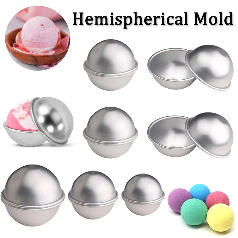 6-teiliges Set Halbkugel-Badform aus Aluminiumlegierung, Kugelform für DIY-Bastelzubehör, Werkzeuge zur Herstellung von Badezimmerseife