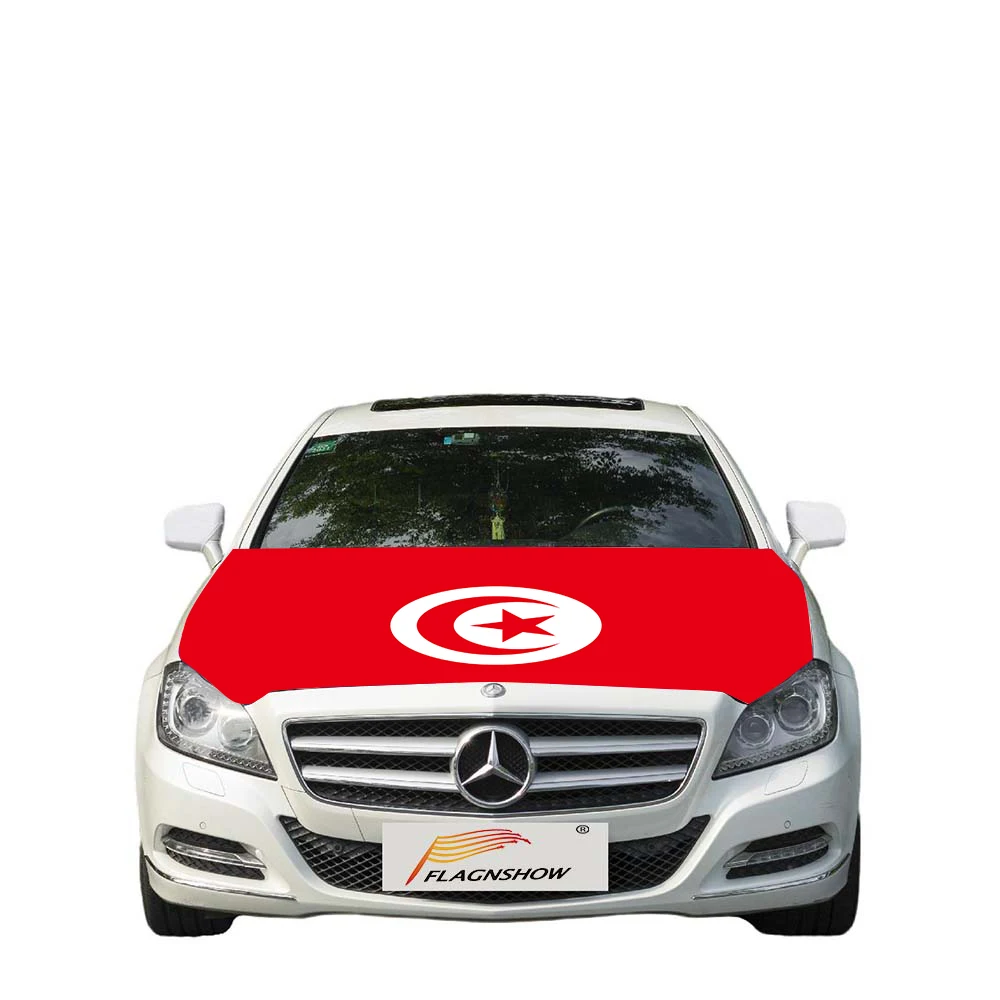 Flagnshow Free Size stretch fabric Tunisian Flag car mirror cover