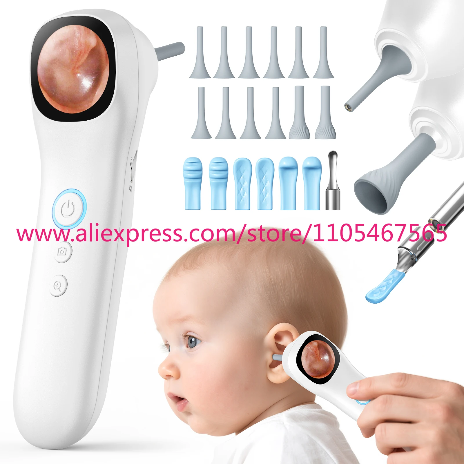 Q12 computer real-time observation 128GB intelligent portable visual set luminous digital video high definition otoscope