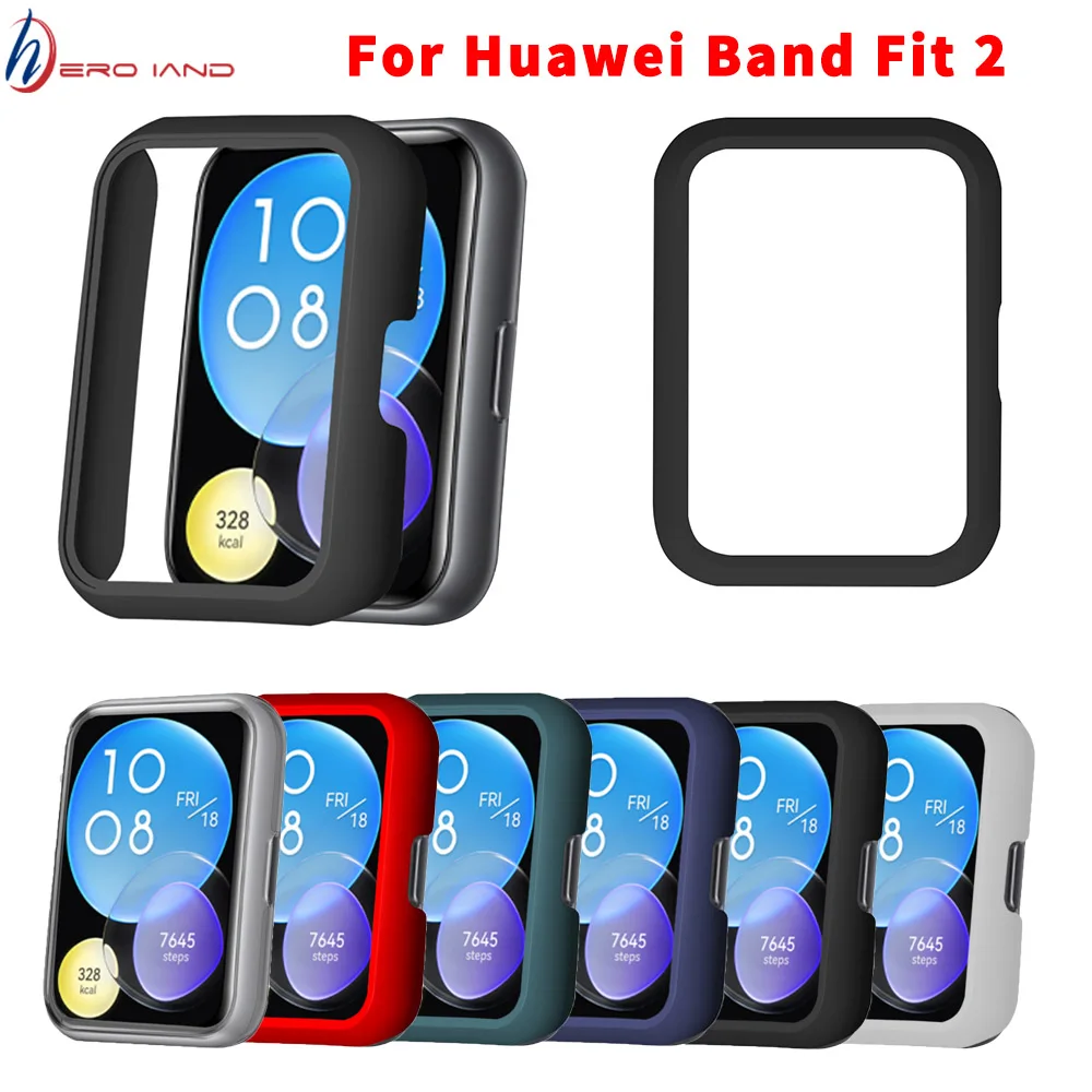 Hard Edge Shell Glass Screen Protector Case For Huawei Watch fit 2 Protective Film Cover Fit2 Band Protective Case