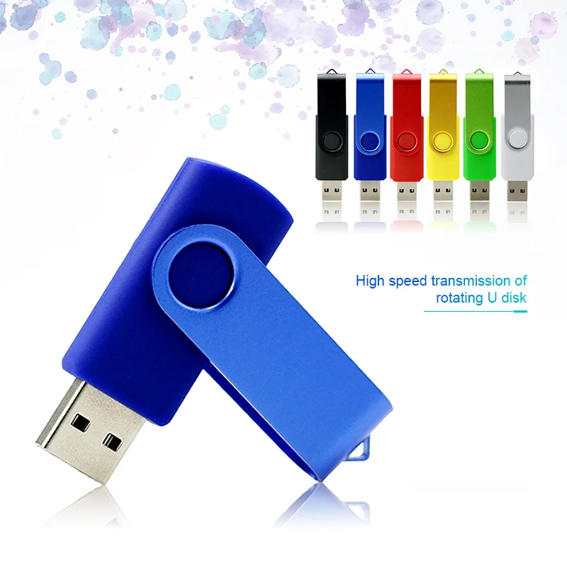 Pendrive 64GB แฟลชไดร์ฟ USB 128GB 256GB แฟลชดิสก์หมุนได้หน่วยความจำ4G 8G 16G 32GB สำหรับ PC TV