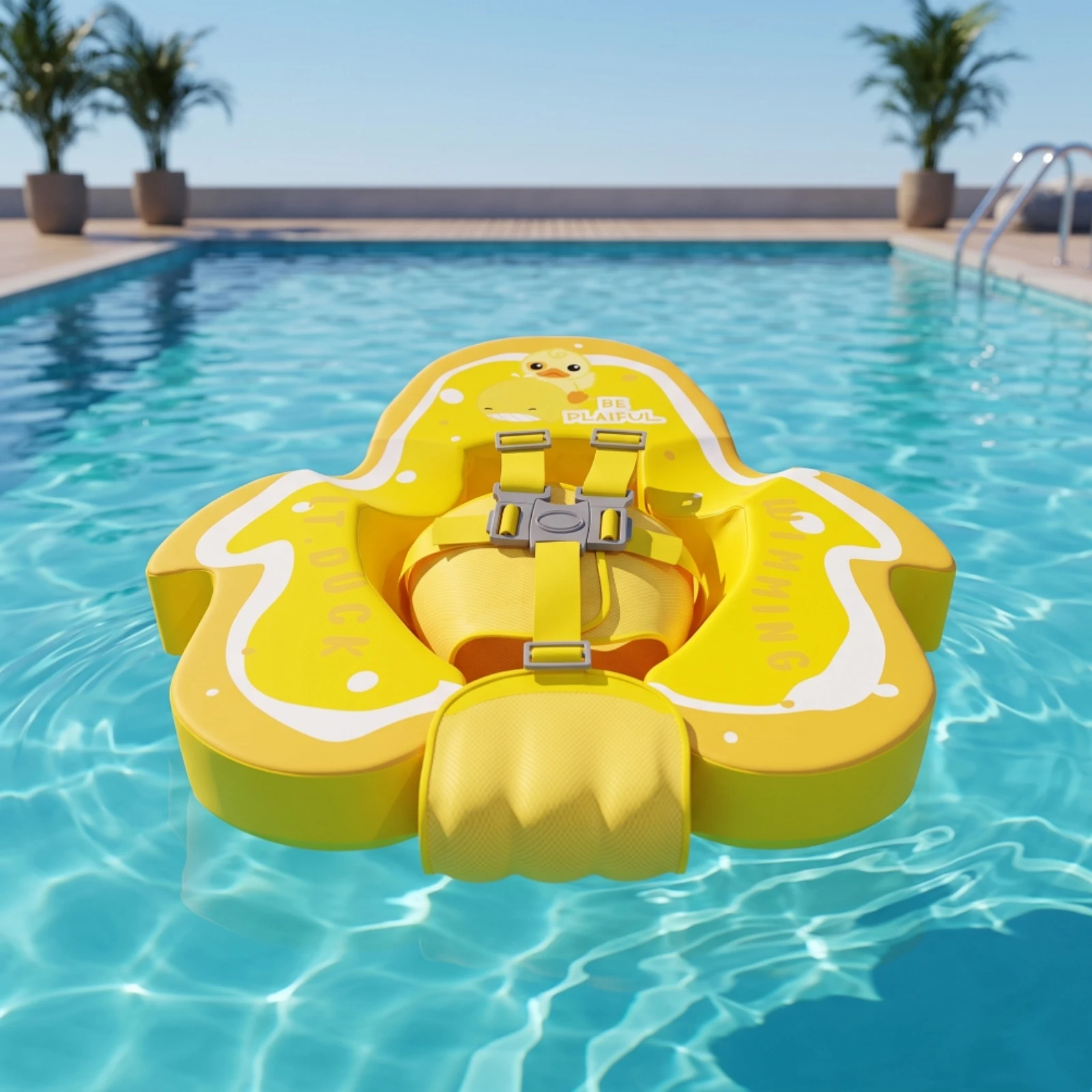 Infant Swim Float Seat Comfortable Baby Buoyant Seat with Seat Toddler Pool Buoyant Seat with Harness Padded Long-Lasting
