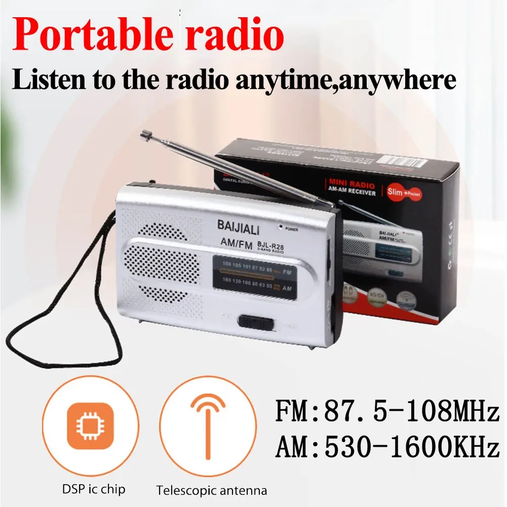 Rádio vintage am/fm, digital, portátil, ondas curtas/longas, função de memória, alimentado por bateria, alto-falante embutido para ambientes externos