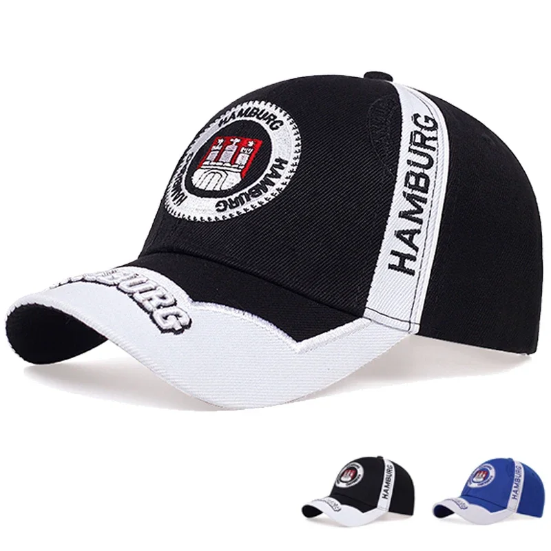 Unisex Hamburg Letter Embroidery Baseball Caps Spring Autumn Outdoor Adjustable Casual Hats Sunscreen Hat Sports Cap