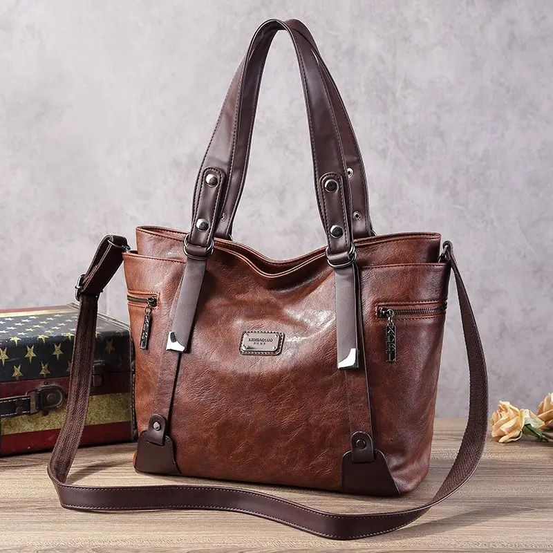 

2026 Genuine Leather New Soft Leather Women's Package Large-capacity Retro Bags High-end Tote Pack Fashion Shoulder Handbags