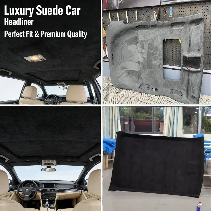 

Professional Grade Headliner Fabric with Foam Backing Non-Stick Car Roof Lining Suede Fabric for Automotive Interior Restoration