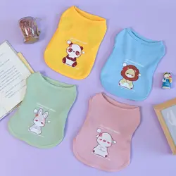 Cat and Dog Summer Clothing Pet Summer Cool and Breathable Waffle Clothes Dog and Pet Cute Print Tank Top