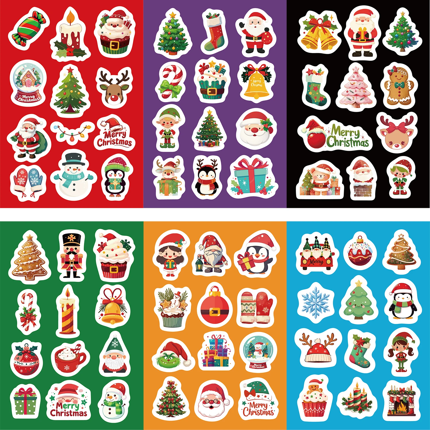 8/16/24 قطعة عيد الميلاد جعل وجه لغز ملصقات اصنع نفسك سانتا كلوز DIY ألعاب الأطفال لعبة الديكور الطرف #6