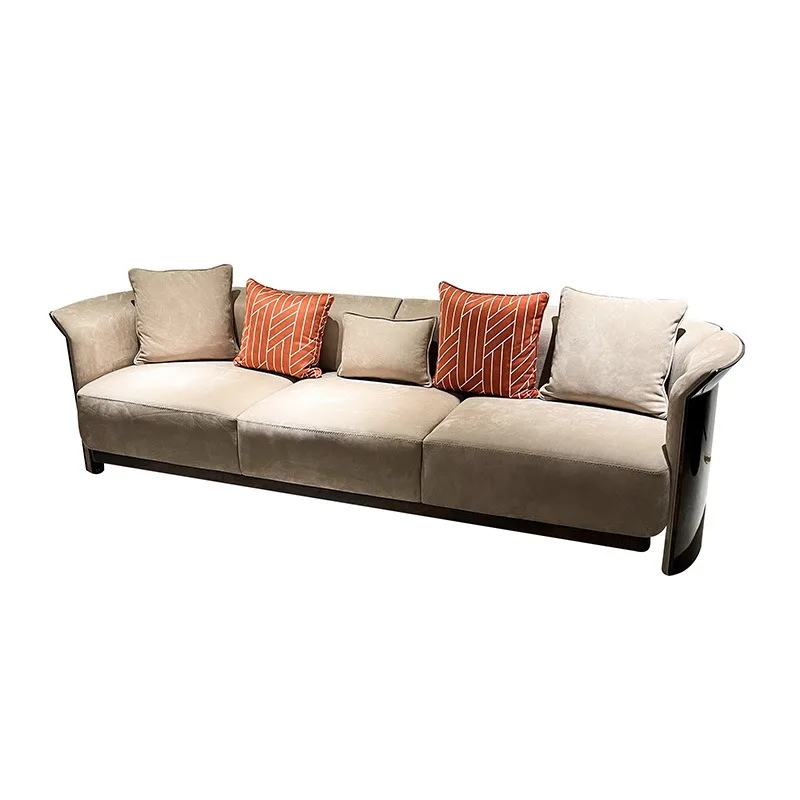 Postmodern light luxury leather sofa combination, Italian ecological cloth