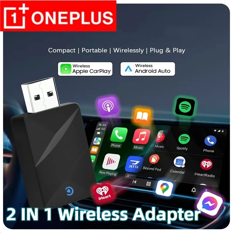 

ONEPLUS беспроводной адаптер CarPlay Android Auto USB Smart Mini Box Plug And Play универсальный для VW Toyota Nissan Honda Ford Benz