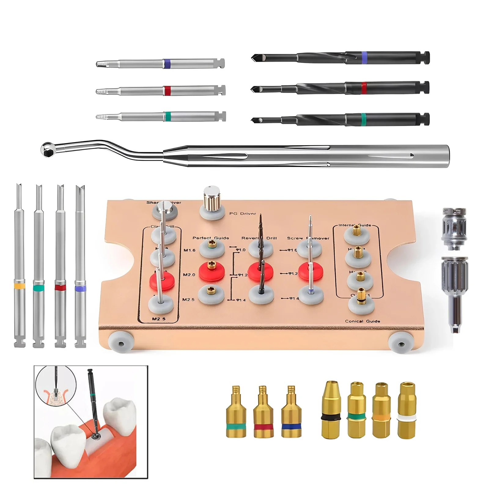 Dental Broken Screw Removal Kit Universal Screw Extractor Set for Implant Remover Dentistry And Dental Restoration Tools