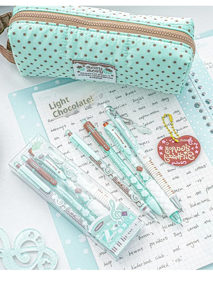 RosyPosy Aesthetic Chocolate Gelstift-Set, 0,5 mm, seidig glattes Schreiben und wischfreie schwarze Tinte, ergonomischer Griff für Studium, Arbeit, Planung – Detail 9