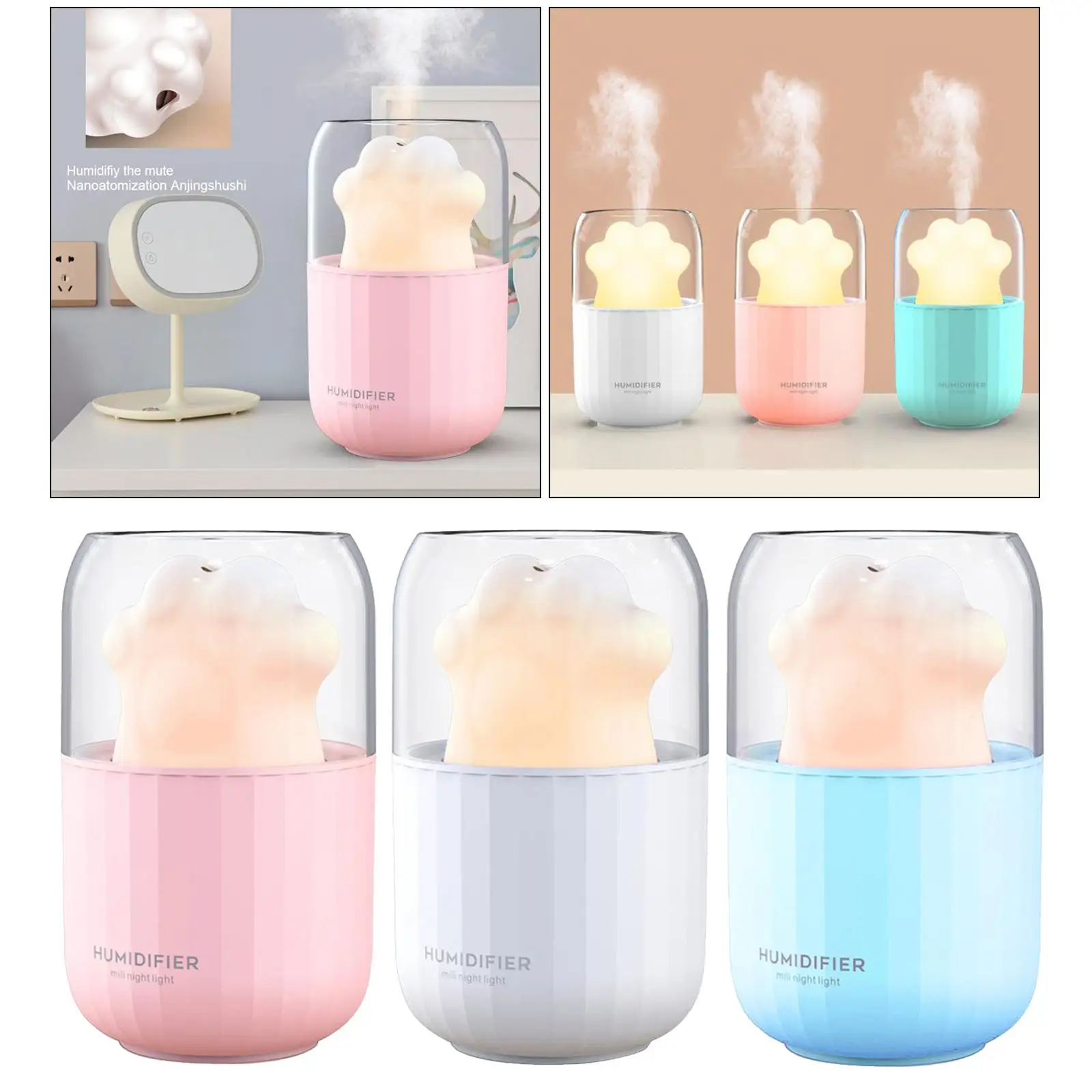 Umidificatore diffusore d'aria essenziale da 300ml, profumo per la casa per camera da letto baby Office Spa , LED