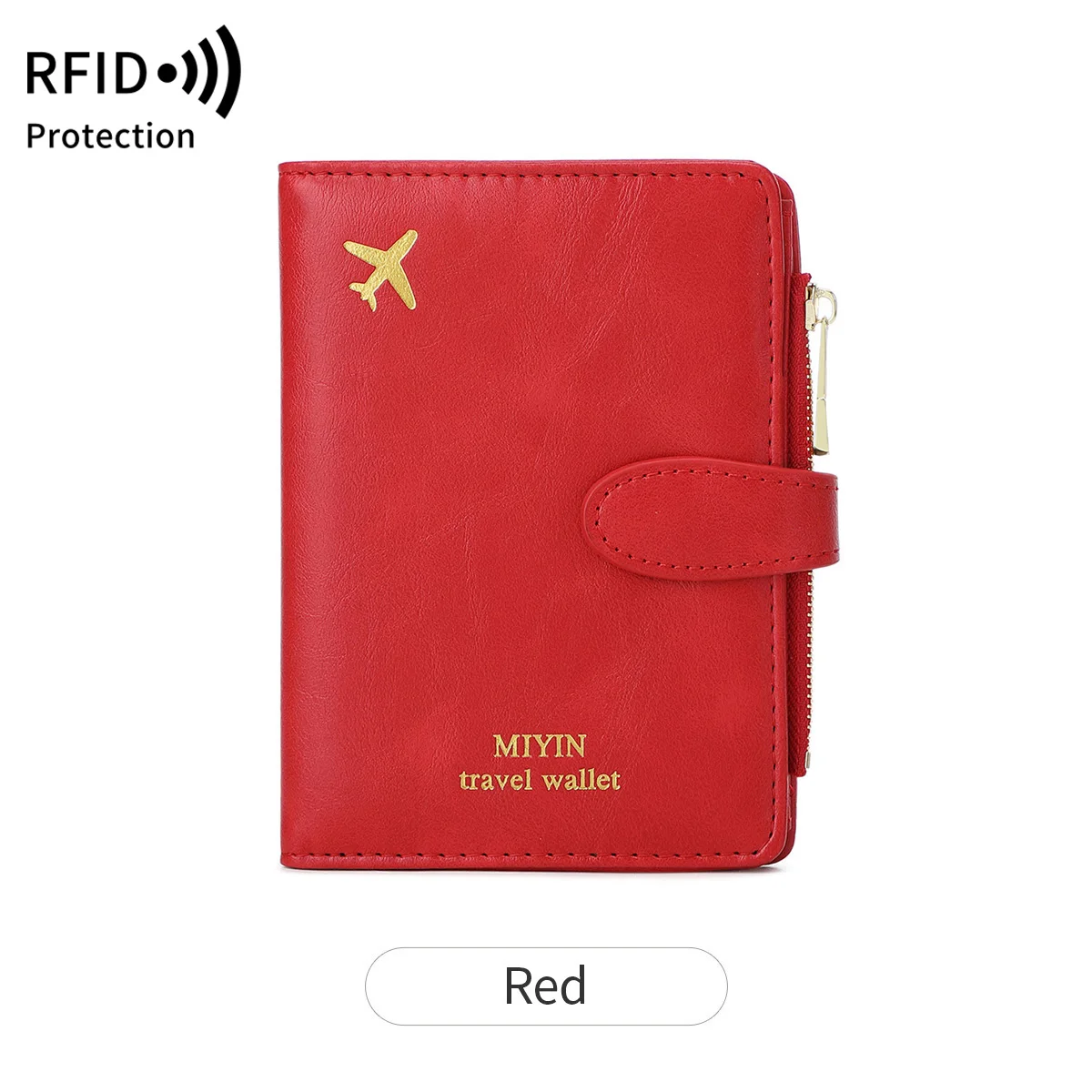Multifunctionele RFID antidiefstalborstel paspoorttas modieuze paspoortclip met meerdere kaartsleuven PU-leer portemonnee met grote capaciteit