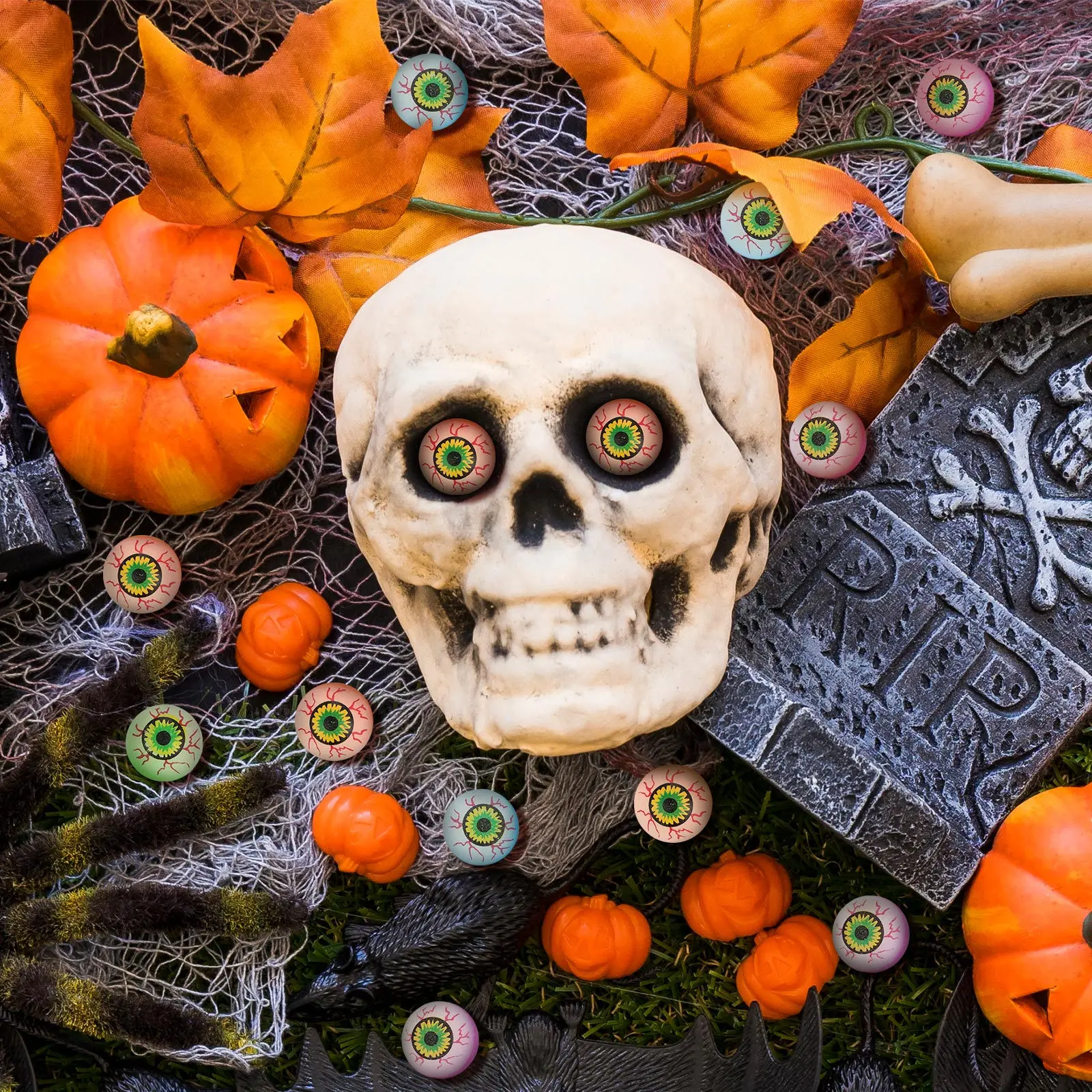 10 قطعة مقلة العين نطاطة عيون بلاستيكية واقعية مخيفة لديكور حفلات الهالوين المزحة منزل مسكون كرنفال الاطفال هدايا الحفلات