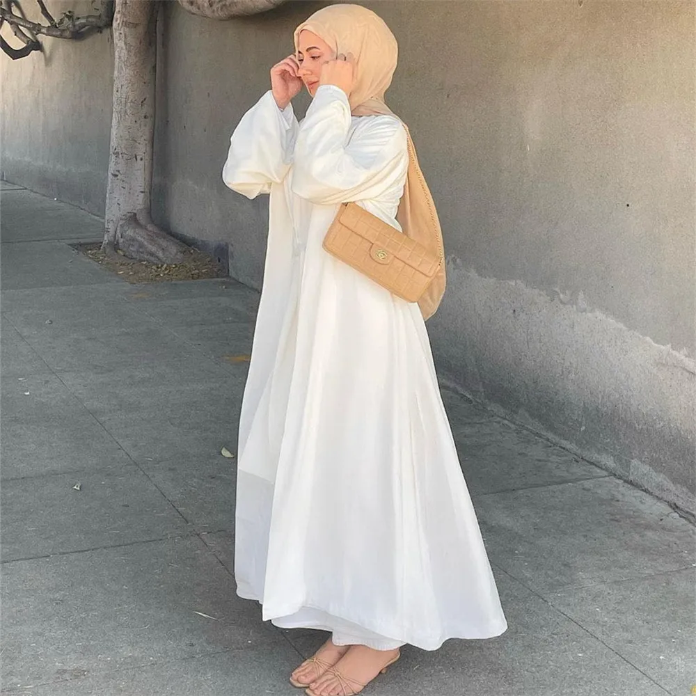 Modest Muslim Sets for Women Kimono Cardigan with Inner Long Dress Eid Kebaya Jalabiya Islam Clothing Turkey Kaftan Robe Caftan