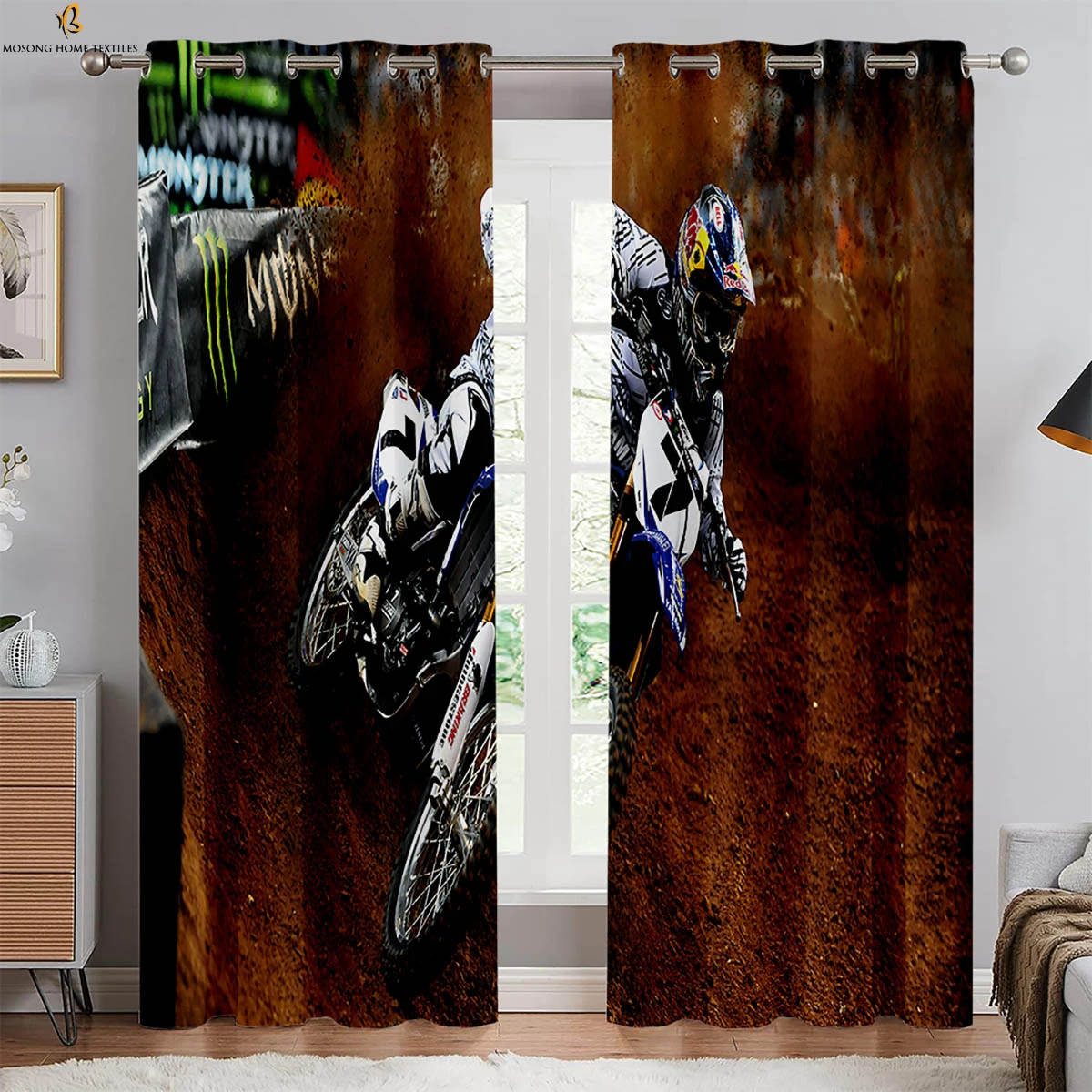 

Window Curtains Racing Desert Motorcycle 3d Printing Curtains Bedroom Living Room Kitchen Club Decoration Curtains 2 Pieces