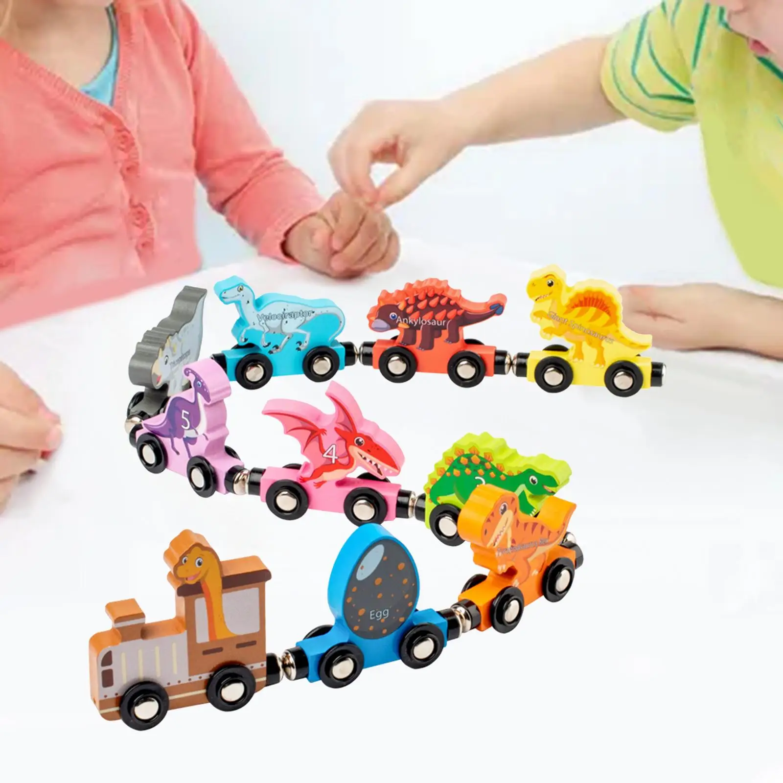 Wooden Train Set Early Learning Fine Motor Skills Toy Stacking Train for Children Kids 1 2 3 Year Old Boys Girls Birthday Gift