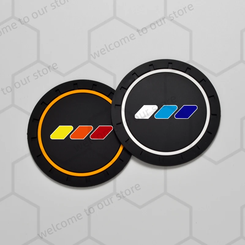 2pcs For Three Color Cross-Country Sport Hilux CRV RAV4 Emblem Car Coaster Water Cup Slot Non-Slip Pad Auto Interior Accessories view 3
