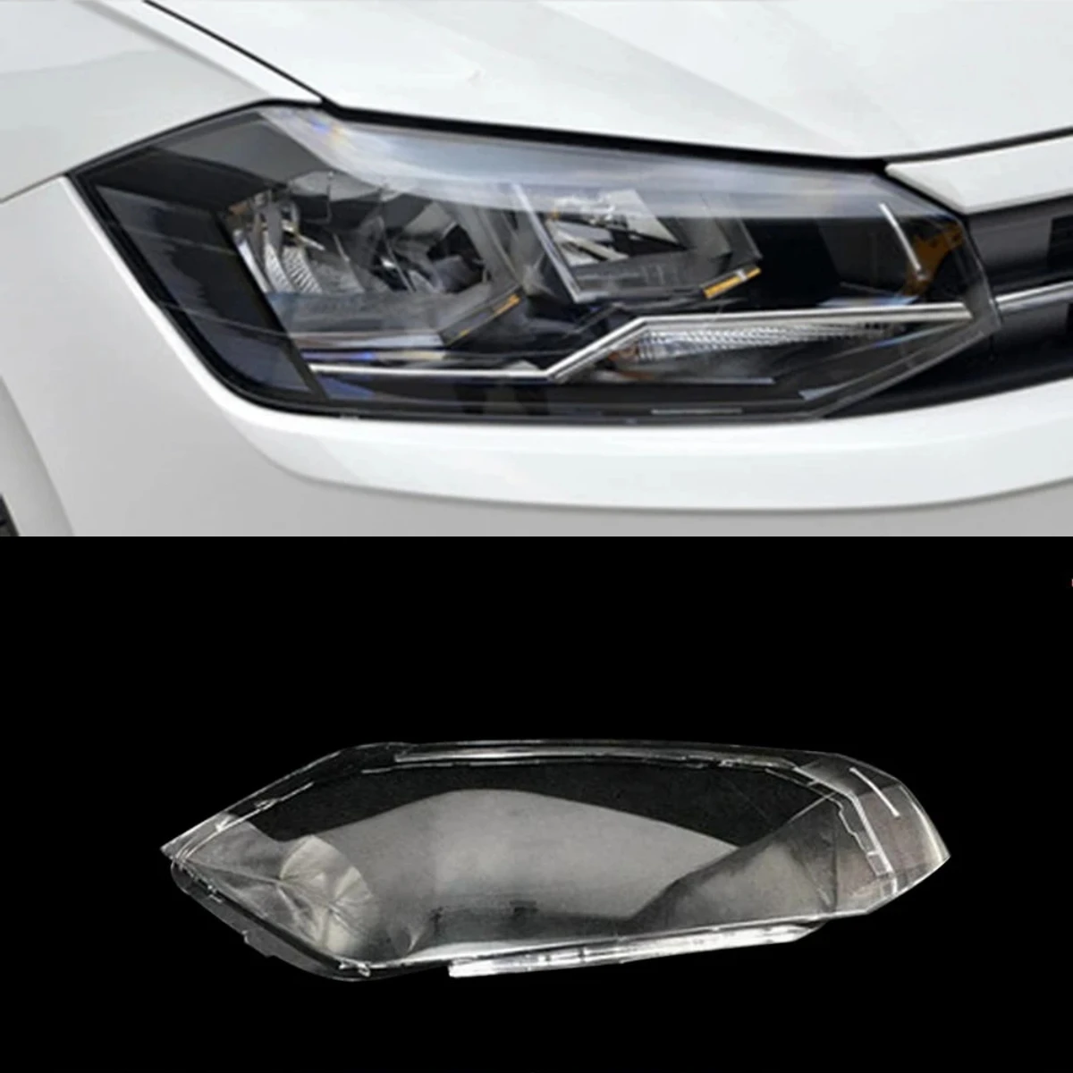 For Volkswagen VW Polo Headlight Cover Headlamp Lampshade Lampcover Head Light Lamp Caps Glass Lens Shell Case 2018 2019