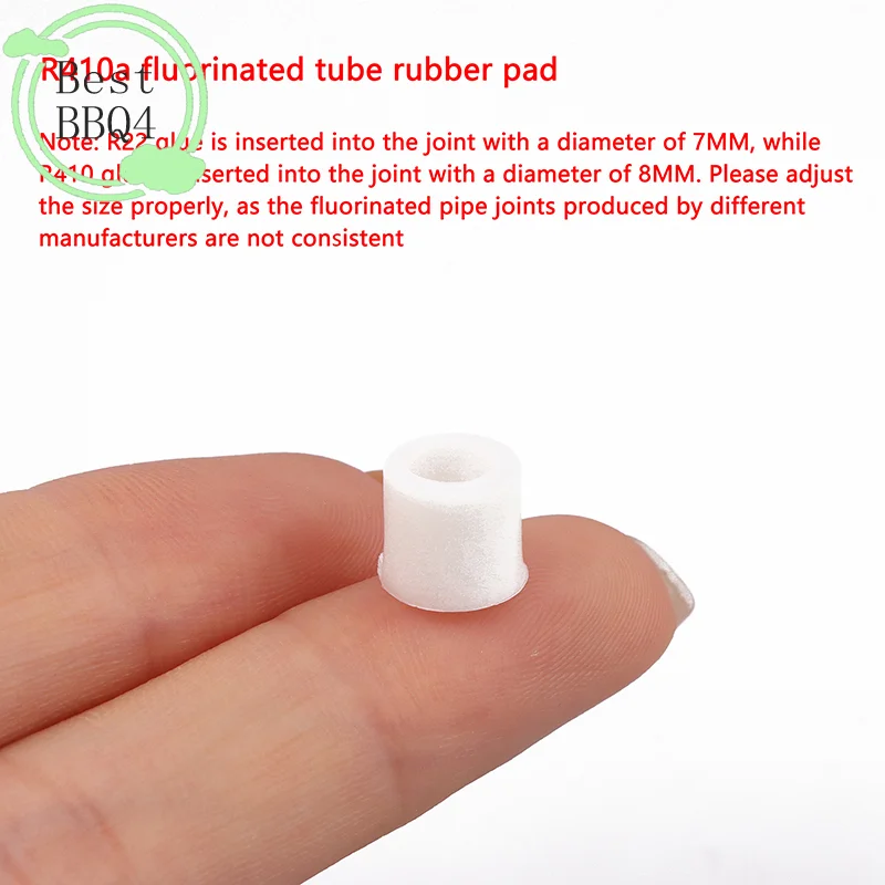 (BBQ4)10PCS R410A Refrigerant Filling Tube Plastic Sealing Gasket Valve Pipe Rubber Rings For Air Conditioner Refrigerator White