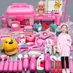 Doctor Set For Kids Pretend Play Girls Role-playing Games Hospital Accessorie Medical Kit Nurse Tools Bag Toys For Children Gift